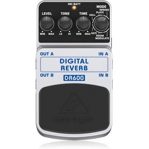  Behringer DR600 DIGITAL REVERB Digital Stereo Reverb Effects Pedal