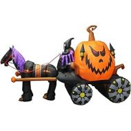 Great 11 FT Halloween Inflatable Blow up Decoration Grim Reaper Pumpkin Carriage Horse