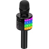 BONAOK Wireless Bluetooth Karaoke Microphone with Multi-color LED Lights, 4 in 1 Portable Handheld Home Party Karaoke Speaker Machine Thanksgiving Gift for AndroidiPhoneiPadSony