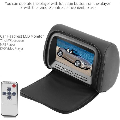  Bediffer 7 Inch Car Widescreen Headrest LCD Monitor MP5 Video Player Car Multimedia Display Remote Control 12V Access to DVD