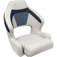 Wise BM3338-986 Premier Series Pontoon XL Bucket Seat with Flip Up Bolster, Platinum/Spectra Navy/Cobalt