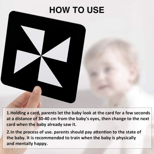  [아마존베스트]beiens High Contrast Baby Flashcards, Black and White Newborn Brain Development Toys, Visual Stimulation Learning Activity Cards for 0-3 Months, 20 PCs 40 Pages 5.5 x 5.5 Education