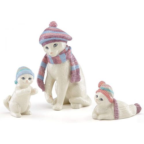 레녹스 Lenox Bundled Up Kitties 3 Piece Set Cat Figurine
