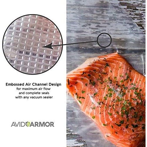  Avid Armor 300 Pint Vacuum Sealer Bags - Size 6 x 10 for Food Saver, Seal a Meal Vac Sealers, BPA Free, Heavy Duty Commercial Grade, Sous Vide Vacume Safe, Pre-Cut Universal Embossed Storage