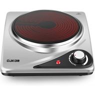 CUKOR Electric Single Hot Plate,Portable Stove,1200W Infrared Single Burner for cooking, Heat-up In Seconds, 7.1 Inch Ceramic Cooktop for Dorm Office Home Camp, Compatible w/All Co