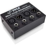 Pyle Compact Mini Hum Eliminator Box - 2 Channel Passive Ground Loop Isolator, Noise Filter, AC Buzz Destroyer, Hum Killer w/ 1/4 TRS Phone, XLR Input/Output, Uses 1:1 Isolation Transfo