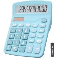 Calculators, BESTWYA 12-Digit Dual Power Handheld Desktop Calculator with Large LCD Display Big Sensitive Button (Blue, Pack of 1)