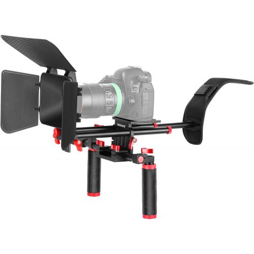 니워 Neewer Camera Shoulder Rig, Video Film Making System Kit for DSLR Camera and Camcorder with Shoulder Mount, 15mm Rod, Handgrip and Matte Box, Compatible with Canon/Nikon/Sony, etc