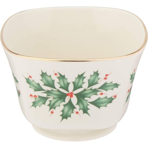 레녹스 Lenox Holiday Treat Bowl, 0.75 LB, Red & Green