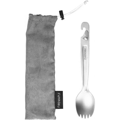  Fire-Maple Woodpecker Titanium Spork with Propane / Isobutane Gas Canister Punch Perfect Fork and Spoon Combo for Camping, Backpacking, Travel & Survival Kit Ultralight Camp Cookwa
