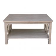International Concepts OT09-70SC Hampton Square Coffee Table Washed Gray Taupe