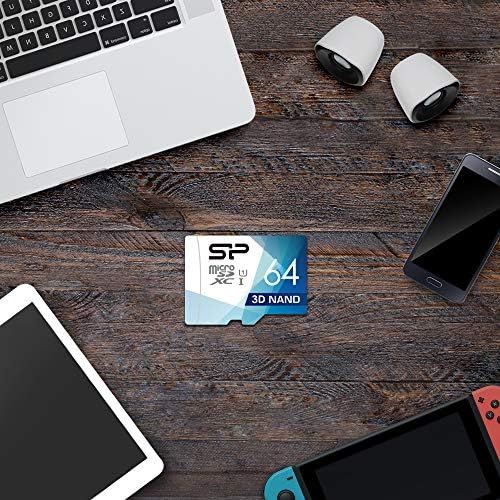  SP Silicon Power Silicon Power 64GB 3D NAND High Speed MicroSD Card with Adapter