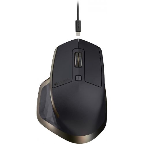 로지텍 Logitech MX Master Wireless Mouse  Use on Any Surface, Ergonomic Shape, Hyper-Fast Scrolling, Rechargeable, for Apple Mac or Microsoft Windows Computers, Meteorite