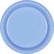 Amscan Round Pastel Blue Dessert Plates For Party | Plastic | 20 Ct.