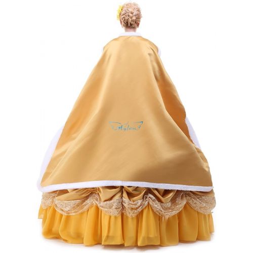  할로윈 용품Angelaicos Womens Layered Prom Dresses Palace Queen Costume Cloak Petticoat