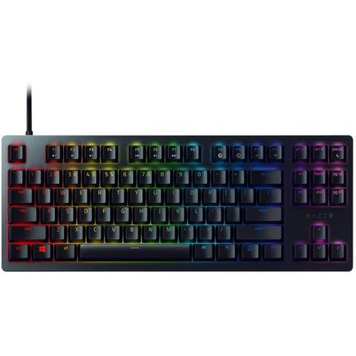 레이저 Razer Huntsman Tournament Edition TKL Tenkeyless Gaming Keyboard: Fastest Keyboard Switches Ever - Linear Optical Switches - Chroma RGB Lighting - PBT Keycaps - Onboard Memory - Cl