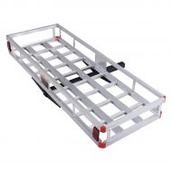 Tooluxe Goplus 60 x 22 Aluminum Hitch Mount Cargo Carrier Luggage Basket Rack for SUV, Truck, Car, 500LBS