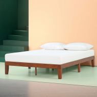Zinus Wen 12 Inch Wood Platform Bed / No Box Spring Needed / Wood Slat Support / Cherry Finish, King