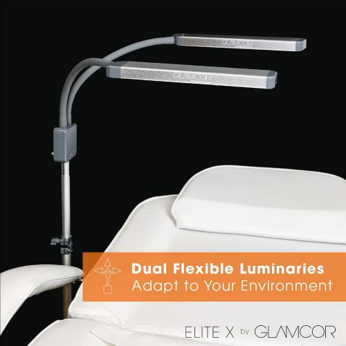  [아마존베스트]GLAMCOR Elite X Portable LED Lighting Kit for Makeup Artists, Estheticians, and Video & Photography | Includes Tripod & Travel Bag (Grey)