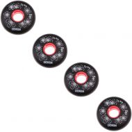 MonkeyJack 4Pcs Inline Skate Wheels, 84A Inline Roller Hockey Fitness Skate Replacement Wheels - 72mm/76mm/80mm - Black, 72mm