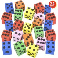ArtCreativity Colored Foam Dice Set - Pack of 24 - 1.5 Inches Big - Colorful Dice Set - Six Assorted Colors - Fun Playing Games - Great Gift for Kids