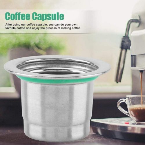  Fdit Nachfuellbare Wiederverwendbare Kaffeekapsel kompatibel fuer Nespresso-Kaffeemaschinen aus Edelstahl MEHRWEG VERPAKUNG socialme-eu