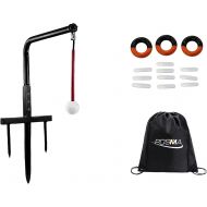 POSMA ST080C Metal Golf Swing Trainer Club Champ Swing Groover and Weight Power Swing Ring + Lead Weight Tapes with Posma Black Cinch Sack Carry Bag- Golf Training Aid