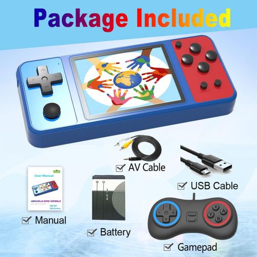  [아마존베스트]Great Boy Portable Handheld Games for Kids Preloaded 380 Classic Retro Games with 3.5 Big Color Display and Gamepad Rechargeable Arcade Gaming System