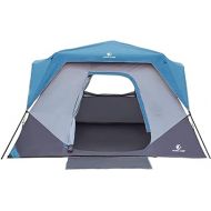 ALPHA CAMP Instant Cabin Tent 60 Seconds Easy Set Up Dome Camping Tent for 6 Person with Removable Rainfly, Carry Bag
