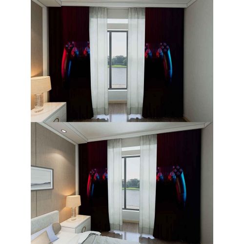  [아마존베스트]Feelyou Games Curtain Boys Teens Gamer Video Game Gamepad Curtains for Bedroom Kids Anime Gaming Room Darkening Window Curtain Luxury Thermal Insulated Window Drapes Home Decor 2 Panel Set