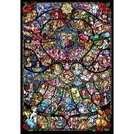 Tenyo DP 1000 028 Disney & Pixar Heroine Stained Art Pure White Jigsaw Puzzle (1000 Pieces)