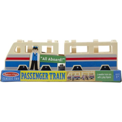  Melissa & Doug Wooden Passenger Train With 2 Train Cars and 5 Play Figures