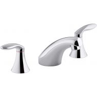 KOHLER K-15265-4NDRA-CP Coralais Widespread Bathroom Sink Faucet with Lever Handles without Pop-Up Drain or Lift Rod, Polished Chrome