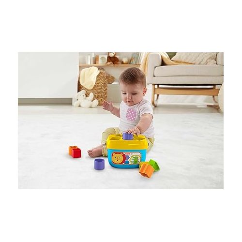 피셔프라이스 Fisher-Price Stacking Toy Baby's First Blocks Set of 10 Shapes for Sorting Play for Infants Ages 6+ Months