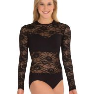 Body Wrappers Adult Sweetheart Bandeau Lace Long Sleeve Leotard,LC210