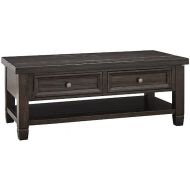 Signature Design by Ashley Ashley Furniture Signature Design - Townser Rectangular Cocktail Table - Traditional Coffee Table - Dark Brown