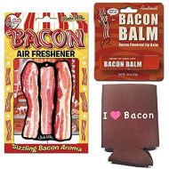 [무료배송] 2일배송 / 베이컨에 홀릭된 트리플 샘플러 선물 팩 (3pc 세트 + 손목 밴드) Bacon Addicts Triple Sampler Gift Pack (3pc Set + Wristband) - Bacon Air Freshener, Breath Mints & Lip Balm + Bacon Addict Silicone Wristband