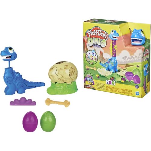  [아마존베스트]Play-Doh Dino Crew Growin Tall Bronto Toy Dinosaur for Kids 3 Years and Up with 2 Eggs, 2.5 Ounces Each, Non-Toxic