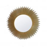 ASJHK Metal Wall Mirror Creative Corridor Mirror Sun Shape Decorative Mirror Stereo Hanging Mirror 6060cm Bathroom Mirror