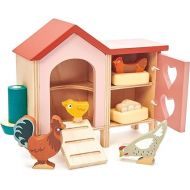 Tender Leaf Toys - Chicken Coop - 9 Pcs Miniature Henhouse Farm Animal Toys, Dollhouse Accessories Pretend Play Set for Kids Imaginative Play - Age 3+