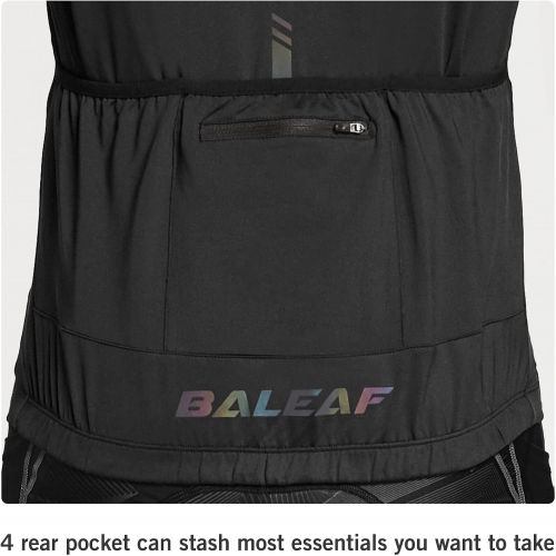  BALEAF Mens Cycling Jersey Top Half Zip Bike Shirt 4 Rear Pockets Mountain Bicycle Quick Dry Reflective