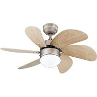 Westinghouse Lighting 7224000 Turbo Swirl Indoor Ceiling Fan with Light, 30 Inch, Brushed Aluminum