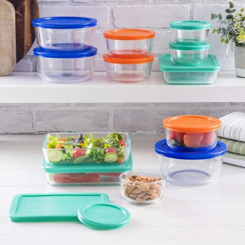  Pyrex Simply Store Meal Prep Glass Food Storage Containers (24-Piece Set, BPA Free Lids, Oven Safe): Kitchen & Dining