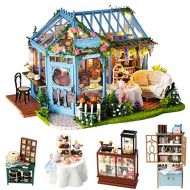 SPILAY Dollhouse Miniature with Furniture,DIY Dollhouse Kit Plus Dust Cover & Music Box,1:24 Scale Creative Room for Girl Christmas Birthday Gift for Lover and Friends (Rose Garden