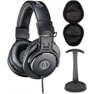 Audio-Technica ATH-M30X Professional Headphones Bundle with Knox Stand and Case (3 Items)