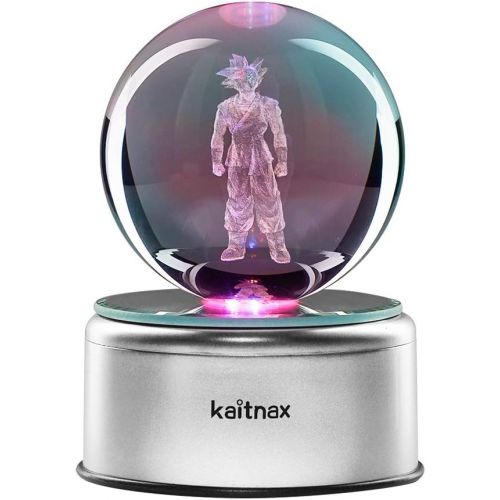  Kaitnax 3D Cool Laser Etching Crystal Ball Night Light Gift Lamp for Kids Children Christmas (Mario)