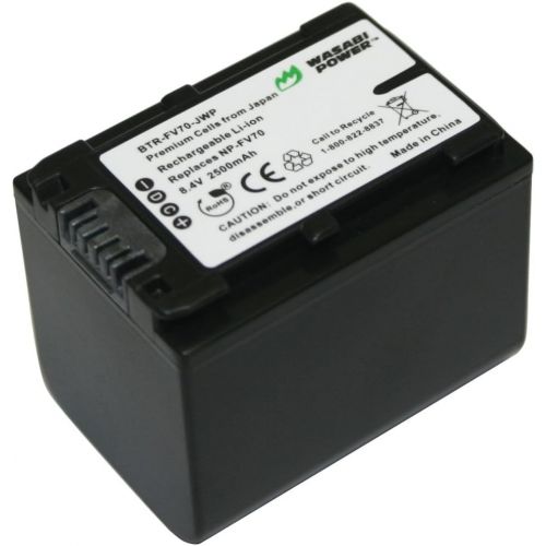  Wasabi Power Battery for Sony NP-FV70 and Sony DCR-SR15, SR21, SR68, SR88, SX15, SX21, SX44, SX45, SX63, SX65, SX83, SX85, FDR-AX100, HDR-CX105, CX110, CX115, CX130, CX150, CX155,