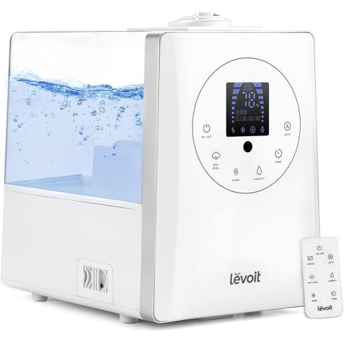  [아마존베스트]LEVOIT Humidifiers for Large Room Bedroom (6L), Warm and Cool Mist Ultrasonic Air Vaporizer for Home Whole House Babies, Customized Humidity, Remote Control, Whisper-Quiet, White