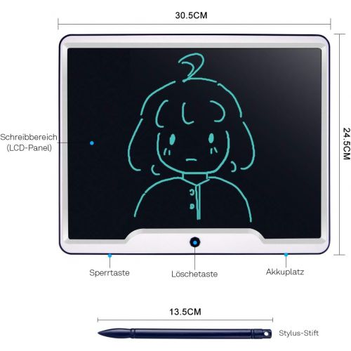  [아마존베스트]Upgrow Writing Board 15 Inch LCD Writing Tablet with Anti-Clearance Function, with Eye Protection Screen and Pen, Grinding Board, LCD Writing Tablet for Writing, Grinding and Notes