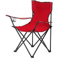 VINGLI Portable Camping Chair with Cup Holder & Carry Bag Folding Camp Chair Fishing Chair, Foldable Chair for Camping, Trips, Fishing, Beach, BBQs (Red)